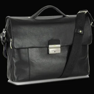 Borsa da lavoro in pelle morbida 15'' Nero