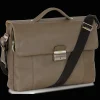 Borsa da lavoro in pelle morbida 15'' Grigio Taupe