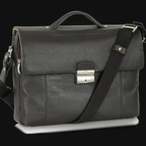 Borsa da lavoro in pelle morbida 15'' Moka