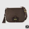 Borsa donna a tracolla in pelle Kate Marrone