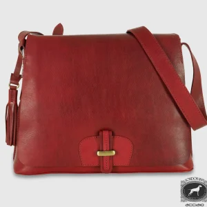 Borsa donna a tracolla in pelle Sarah Rosso