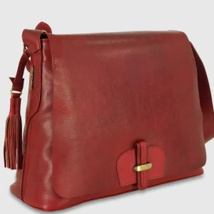 Borsa donna a tracolla in pelle Sarah Rosso