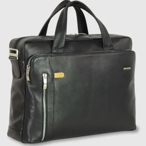 Borsa portadocumenti due manici in pelle morbida 14'' Nero