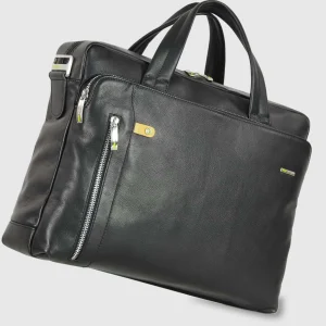 Borsa portadocumenti due manici in pelle morbida 14'' Nero