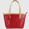 Borsa Shopping donna in pelle Rosso Diana