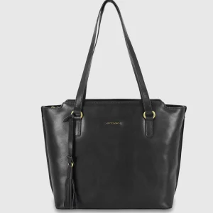 Borsa Shopping in pelle Daisy Nero