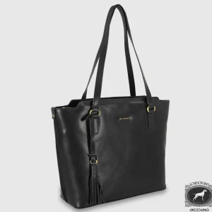 Borsa Shopping in pelle Daisy Nero