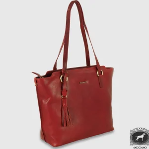 Borsa Shopping in pelle Daisy Rosso