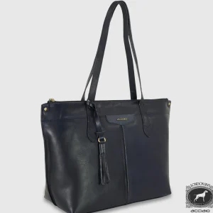Borsa Shopping in pelle Mary Blu