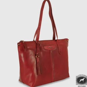 Borsa Shopping in pelle Mary Rosso