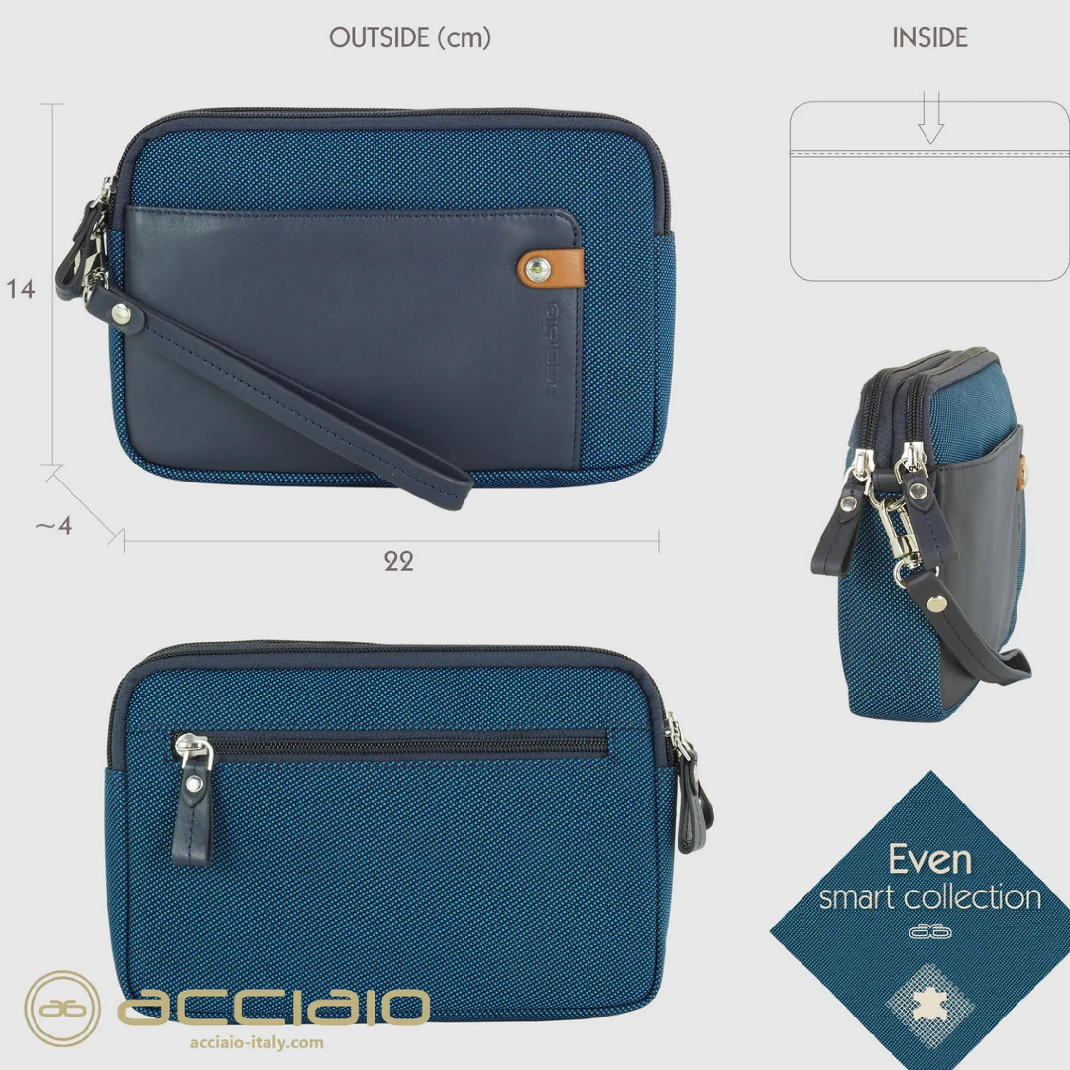 borsello_a_mano_pochette__3.webp Borsello a mano pochette uomo Even 8" Blu Cobalto