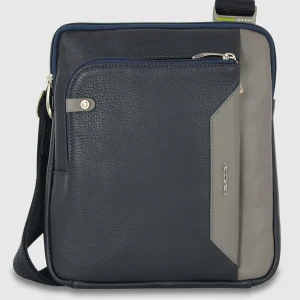 Borsello uomo a Tracolla porta iPad 11" in pelle 2244 Blu Grigio