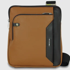 Borsello uomo a Tracolla porta iPad 11" in pelle 2244 Cuoio Moka