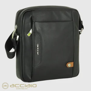 Borsello uomo a tracolla piccolo Core in pelle Nero