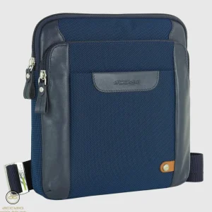 Borsello uomo a tracolla Smash in tessuto e pelle Blu Navy