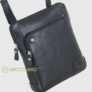 Borsello uomo a tracolla in pelle Kensington Blu