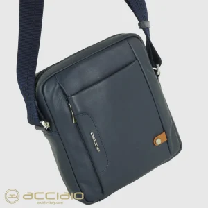 Borsello uomo a tracolla piccolo Core in pelle Blu