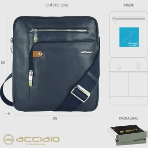 Borsello uomo a tracolla Echo pelle Blu