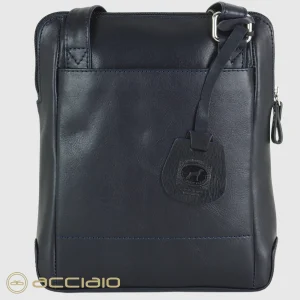 Borsello uomo a tracolla in pelle Kensington Blu