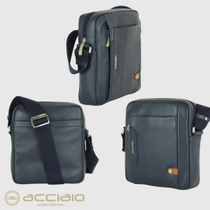Borsello uomo a tracolla piccolo Core in pelle Blu