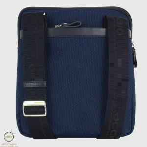 Borsello uomo a tracolla Echo tessuto e pelle Blu Navy