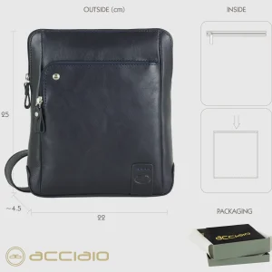 Borsello uomo a tracolla in pelle Kensington Blu
