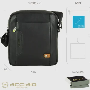 Borsello uomo a tracolla piccolo Core in pelle Nero