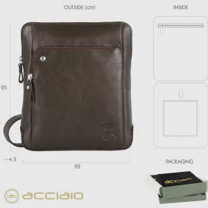 Borsello uomo a tracolla in pelle Kensington Moka