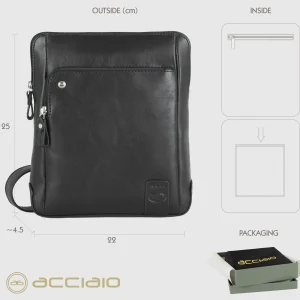 Borsello uomo a tracolla in pelle Kensington Nero