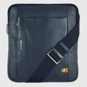 Borsello uomo porta iPad doppio vano Fusion in pelle Blu