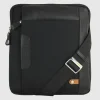 Borsello uomo porta iPad doppio vano Fusion in tessuto e pelle Nero