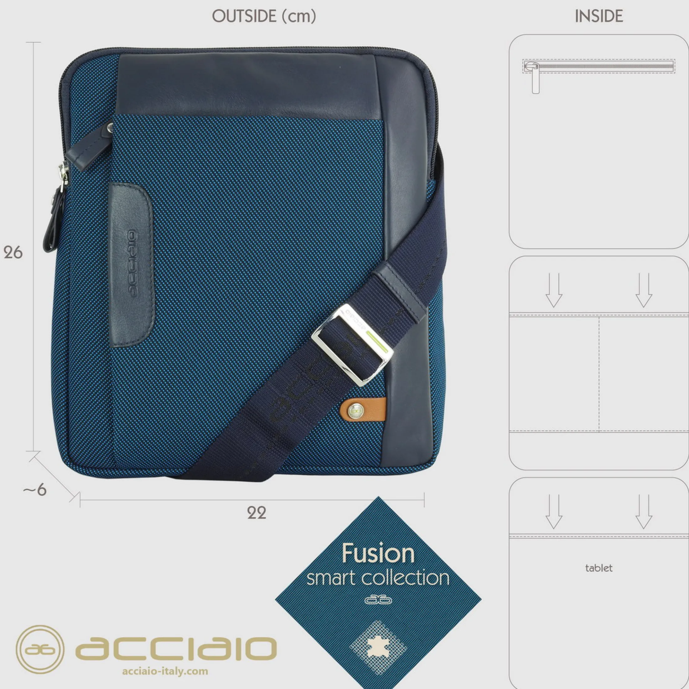 borsello_uomo_porta_ipad__4-3.webp Borsello uomo porta iPad doppio vano Fusion in tessuto e pelle Blu Cobalto
