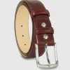 Cintura classica uomo Jade in pelle Vacchetta Bordeaux