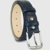 Cintura classica uomo Jade in pelle Vacchetta Blu