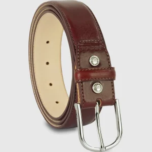 Cintura classica uomo Rainbow in pelle Vacchetta Bordeaux