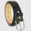 Cintura classica uomo Rainbow in pelle Vacchetta Nero