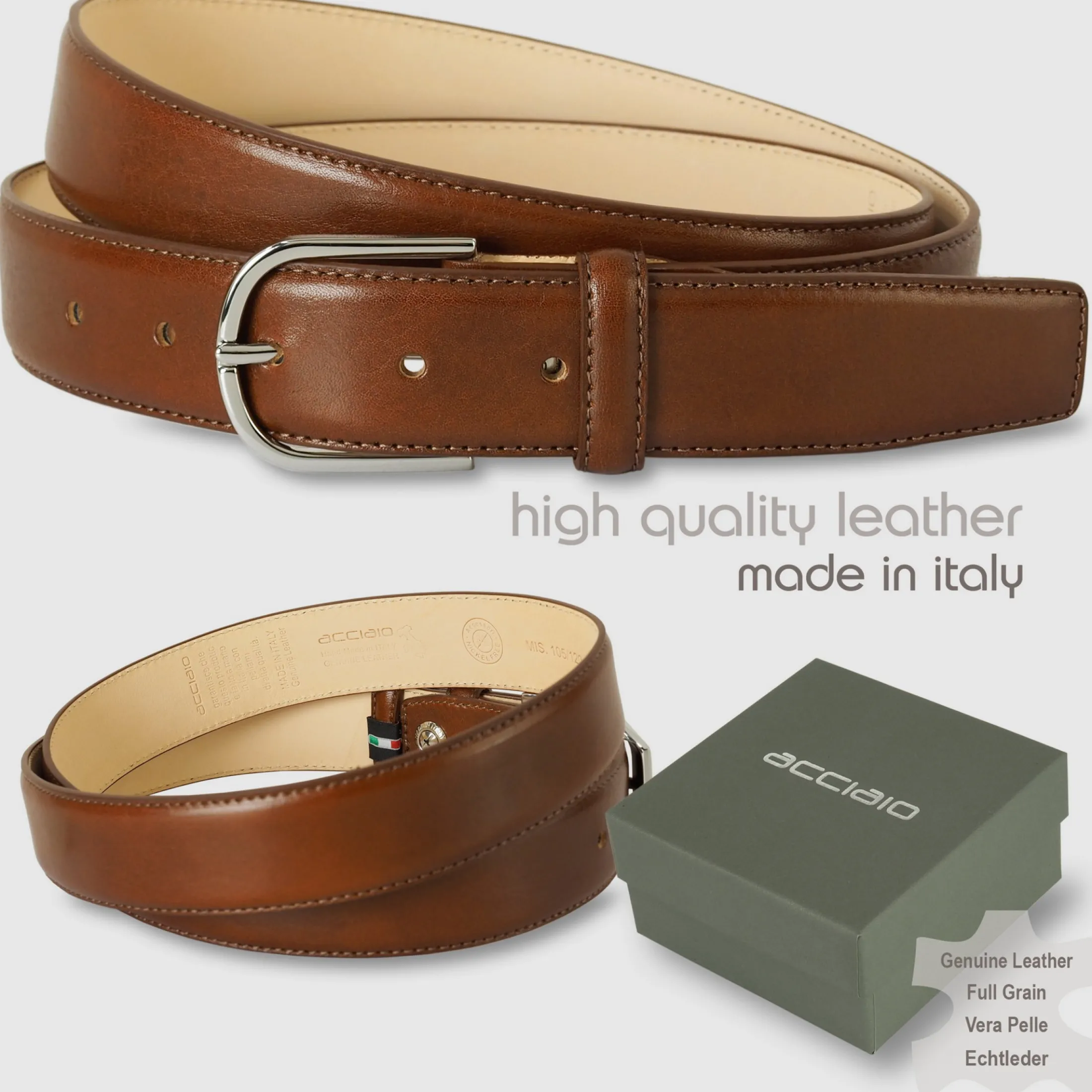 cintura_classica_uomo_rai_1-2.webp Cintura classica uomo Rainbow in pelle Vacchetta Cognac