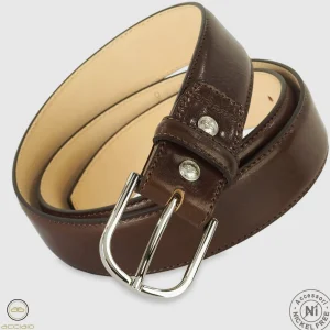 Cintura classica uomo Rainbow in pelle Vacchetta Marrone