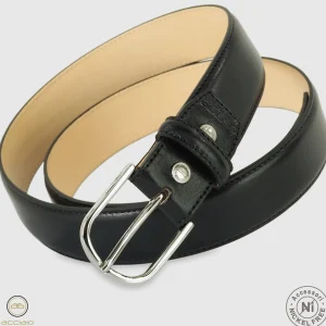 Cintura classica uomo Rainbow in pelle Vacchetta Nero