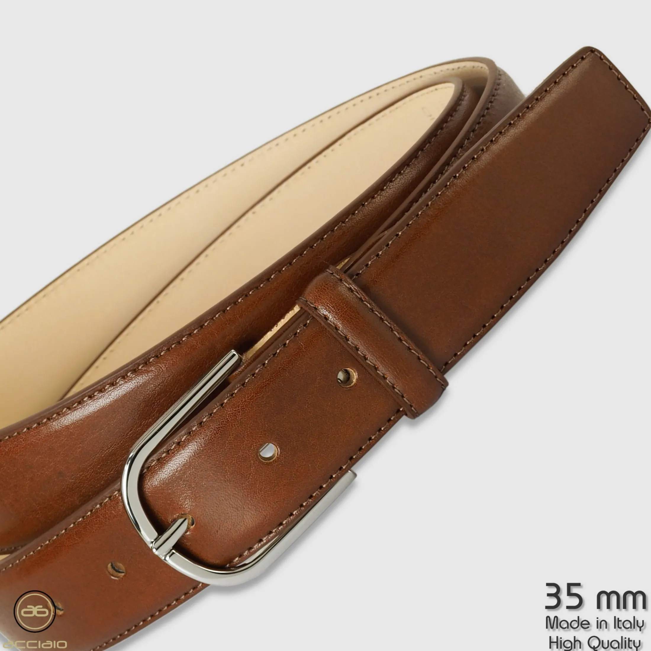 cintura_classica_uomo_rai_3-2.webp Cintura classica uomo Rainbow in pelle Vacchetta Cognac