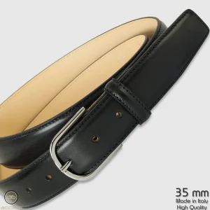 Cintura classica uomo Rainbow in pelle Vacchetta Nero
