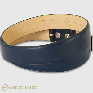 Cintura classica uomo Rainbow in pelle Vacchetta Blu
