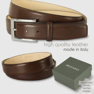 Cintura classica uomo Sapphire in pelle Vacchetta Marrone