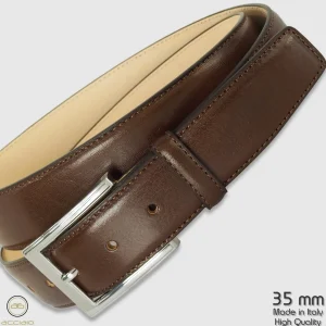 Cintura classica uomo Sapphire in pelle Vacchetta Marrone