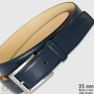 Cintura classica uomo Sapphire in pelle Vacchetta Blu