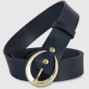 Cintura donna alta in pelle Blu Moon Oro