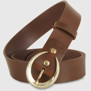 Cintura donna alta in pelle Cuoio Moon Oro