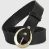 Cintura donna alta in pelle Nera Moon Oro