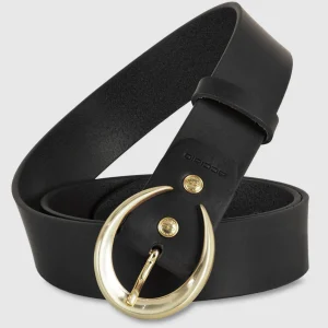 Cintura donna alta in pelle Nera Moon Oro