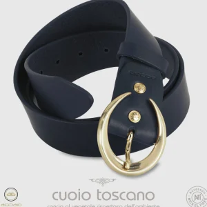 Cintura donna alta in pelle Blu Moon Oro